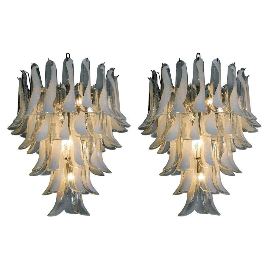 Large Vintage Italian Murano Chandelier With 52 Glass Petals, 1970s