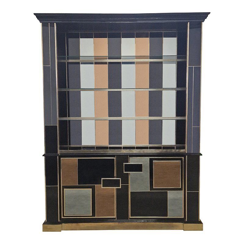 Illuminated Mirrored Glass Bookcase, 1980s photo 9252.0