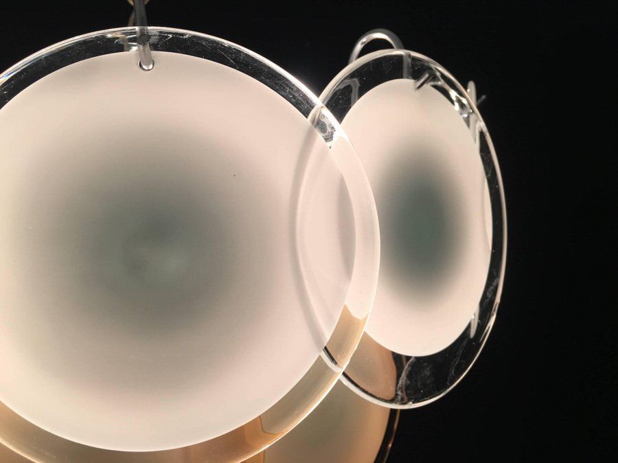 Disc Murano Chandeliers From Vistosi, 1970s, Set Of 4 photo vinterior