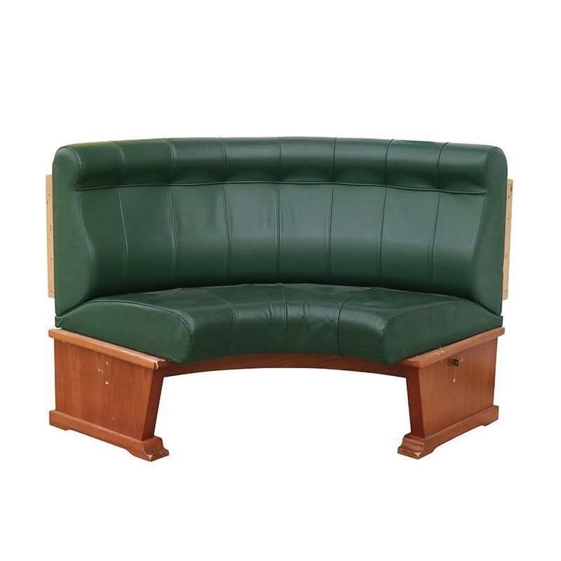 Modular Wall Bench In Green Leather And Wooden Structure, 1970s, Set Of 2 photo 3918.0