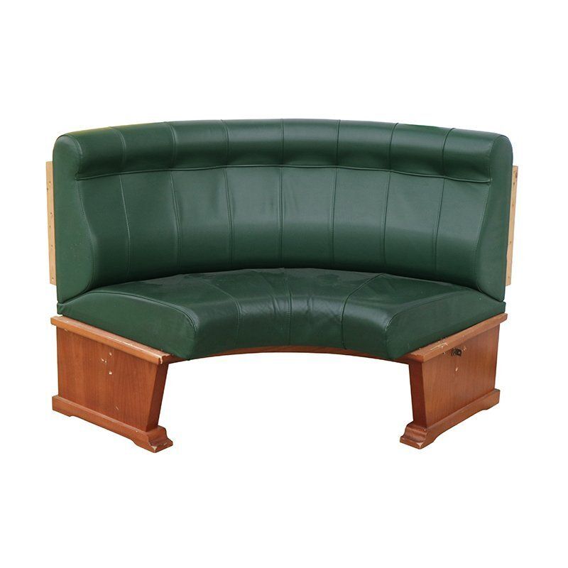 Modular Wall Bench In Green Leather And Wooden Structure, 1970s, Set Of 2 photo vinterior