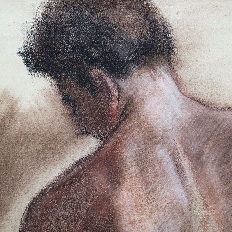 Giacomelli Ferruccio, Figure Of Athlete, 1954, Graphite, Framed photo 1420.0