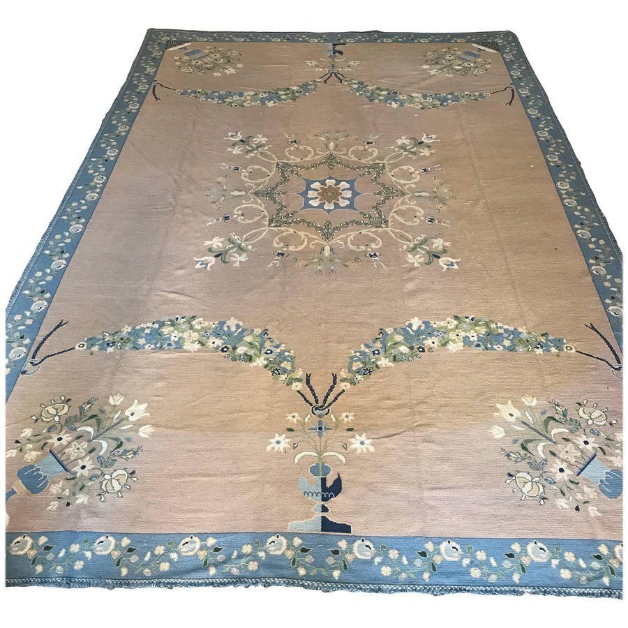 Portuguese Needlepoint Rug From Arraiolos Factory, 1920s