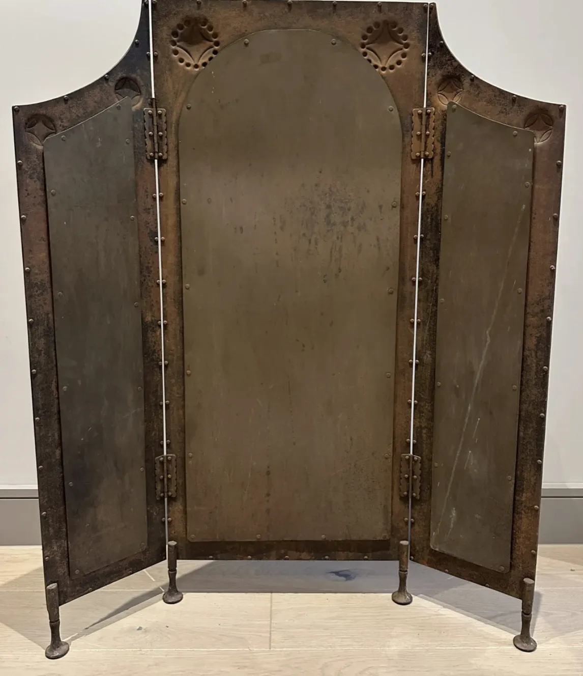 1910 German Arts & Crafts Decorative Screen Attributed To Richard Riemerschmid photo vintage