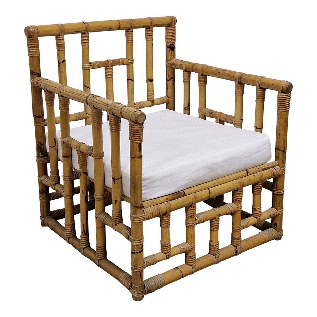 Vintage Chair In Bamboo And Rattan, 1980s photo buy