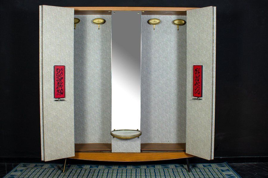 photo buy Mid Century Italian Entrance Wardrobe With Mirror By Umberto Mascagni