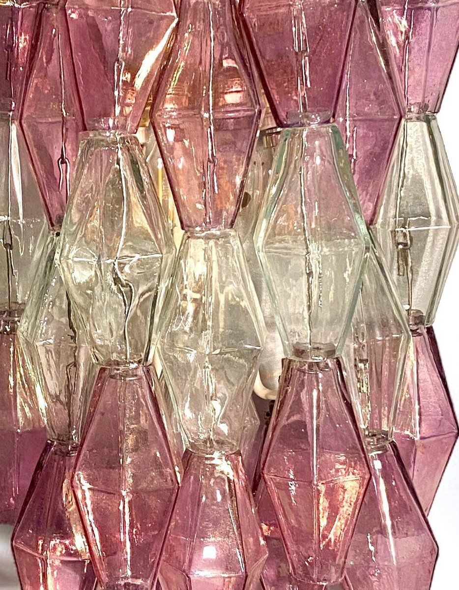 photo furniture Pink And Clear Poliedri Sconces By Carlo Scarpa For Venini, 1980s, Set Of 2