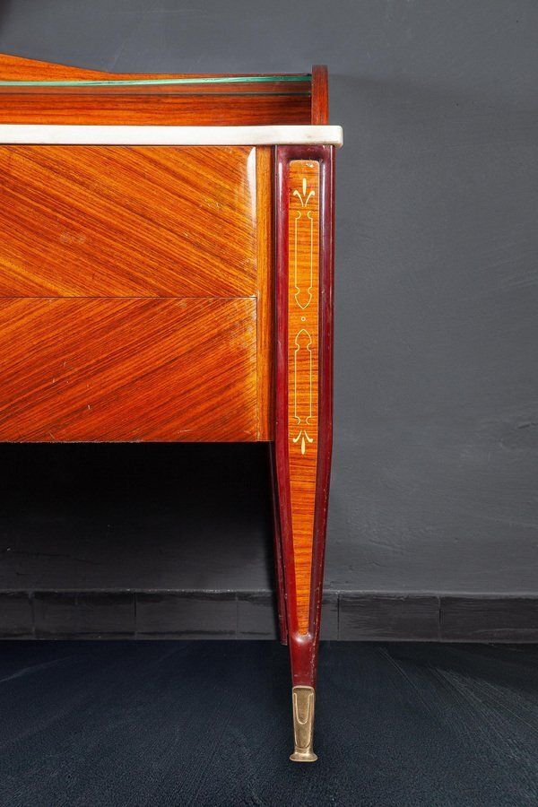 Mid Century Italian Dresser Or Chest Of Drawer With Carrara Marble Top, 1970 photo buy