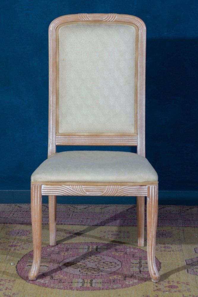 Italian White Decape Wood Chairs, 1970s, Set Of 8 photo vinterior