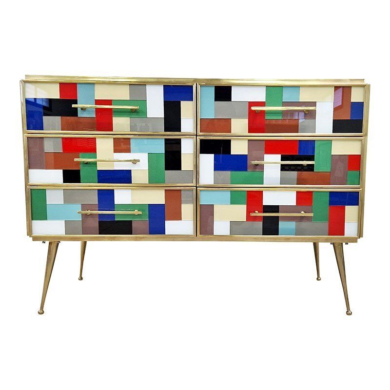 Dresser In Multicolored Murano Glass, 1980s photo furniture