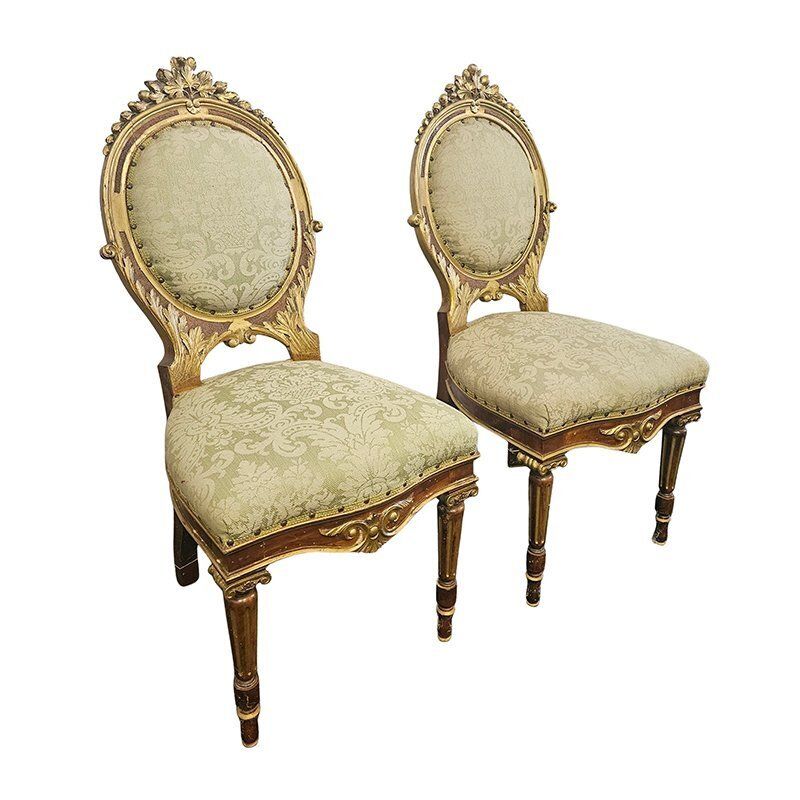 Chairs In Lacquered And Gilded Wood, 1960s, Set Of 4 photo 3141.0