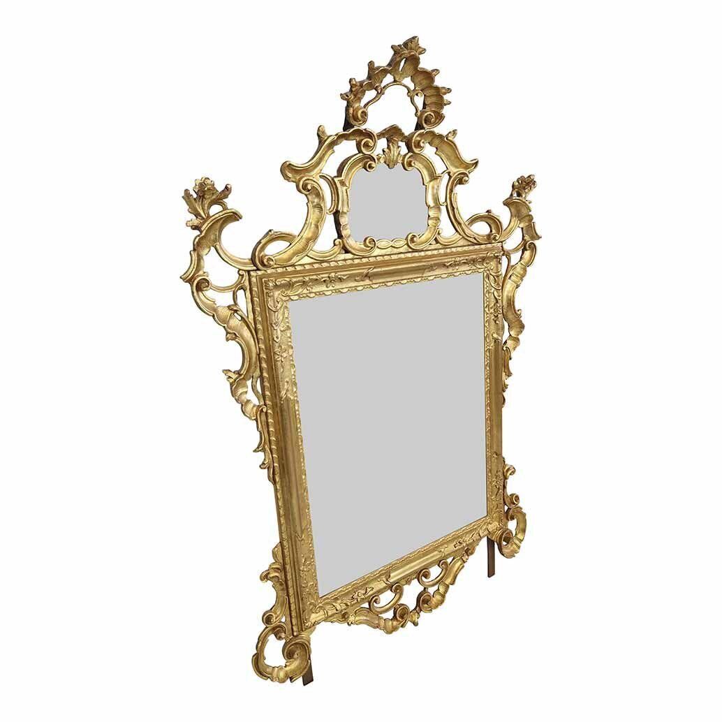 Large Louis XV Mirror In Carved And Gilded Wood, 1940s photo 4252.0