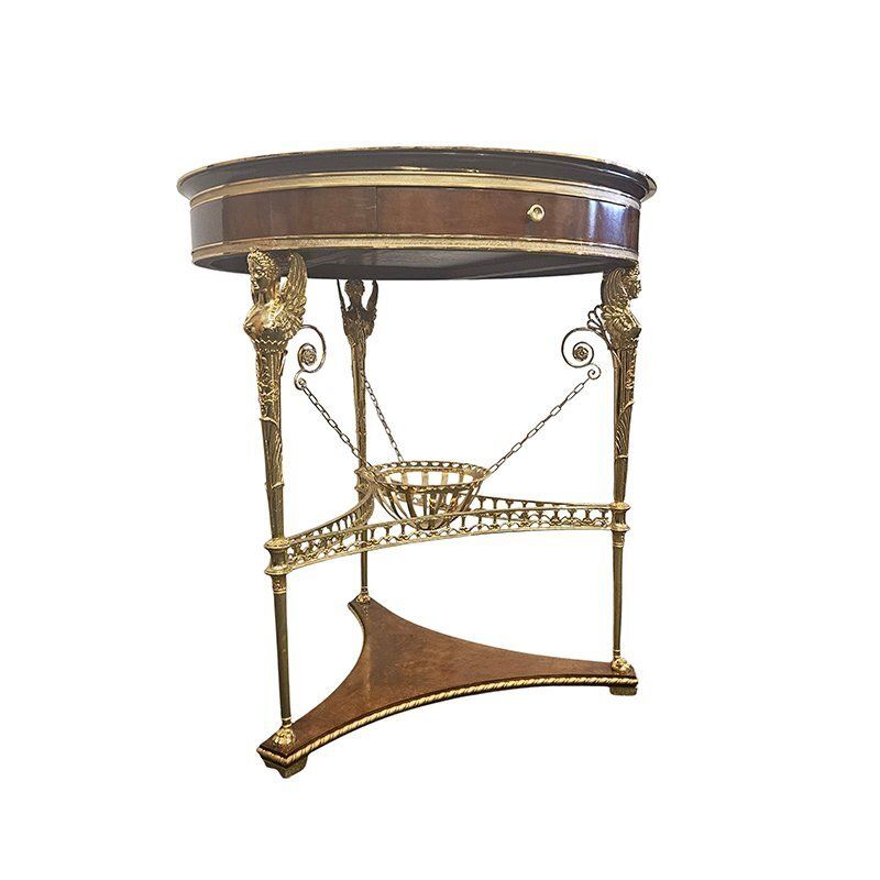 Gueridon In Mahogany And Gilded Bronze, 1960s photo furniture