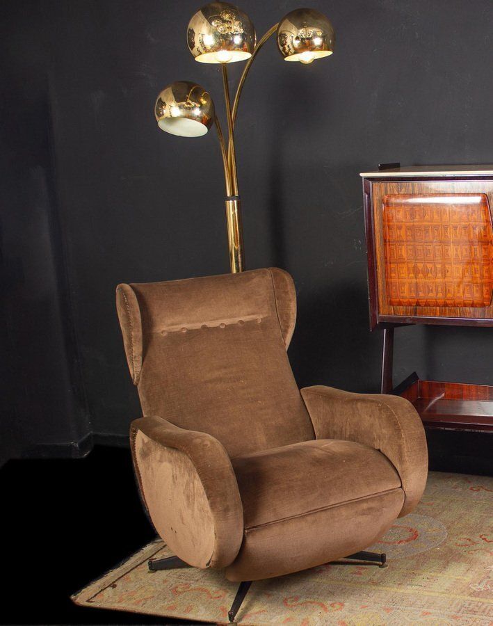 Mid Century Italian Reclinable Lounge Chair, 1950 photo furniture