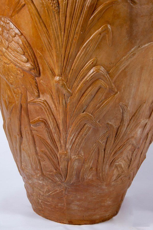 Liberty Monumental Terracotta Vases, 1920, Set Of 2 photo vintage