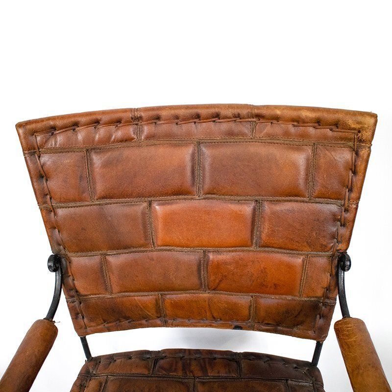 Set Of Hand Crafted Leather Chairs, 1970s photo vinterior