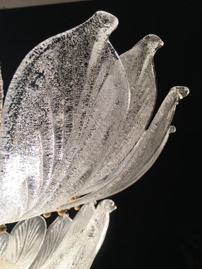 photo furniture Italian Murano Leave Flush Mount Chandeliers, Set Of 2