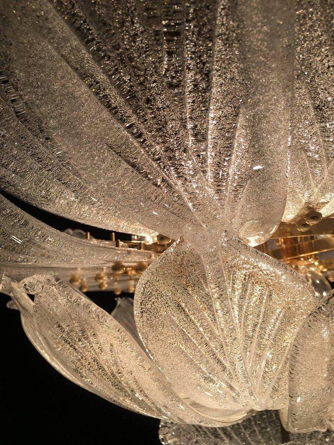 photo buy Italian Murano Leave Flush Mount Chandeliers, Set Of 2