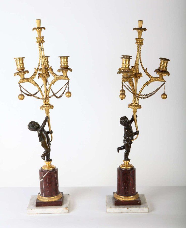 18th Century French Bronze And Gilt Bronze Candelabras, Set Of 2 photo furniture