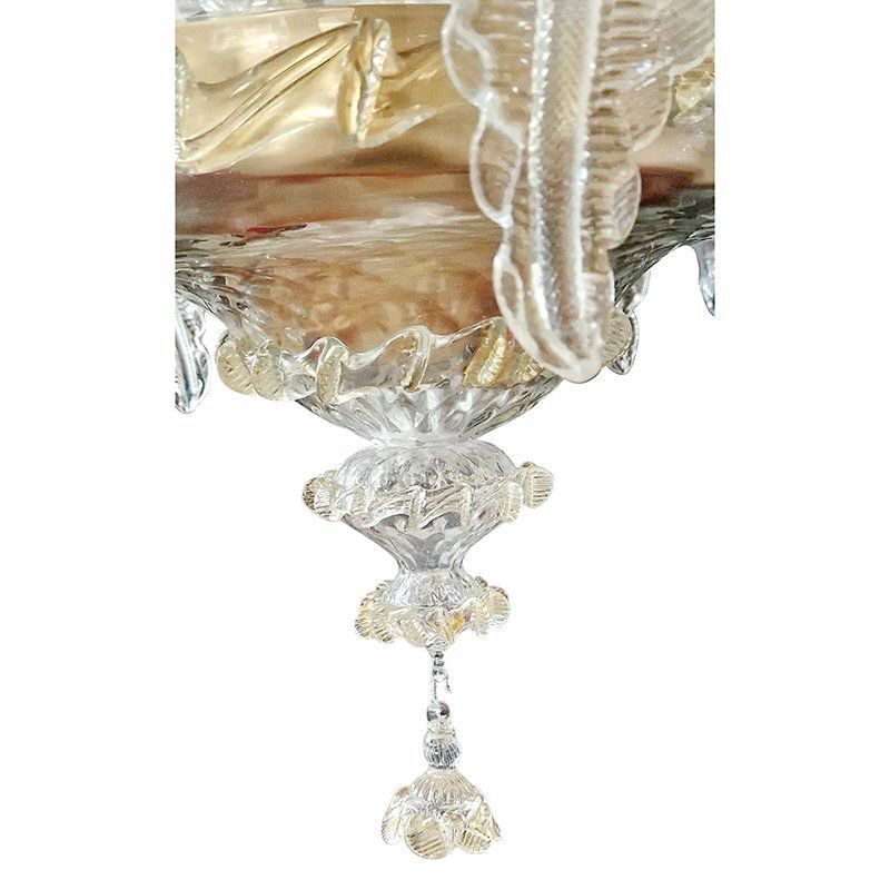 Murano Glass Chandelier In Gold Crystal In The Style Of Rezzonico, 1930s photo 10842.0