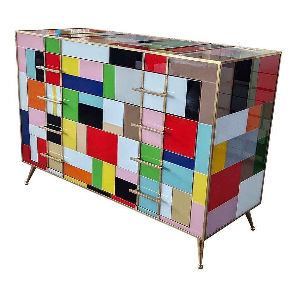 Dresser With 4 Glass Drawers, 1980s photo vinterior
