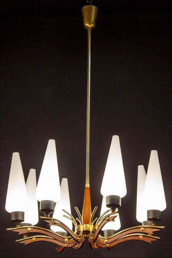 Mid Century Murano Glass Chandelier From Stilnovo, Italy, 1958 photo buy