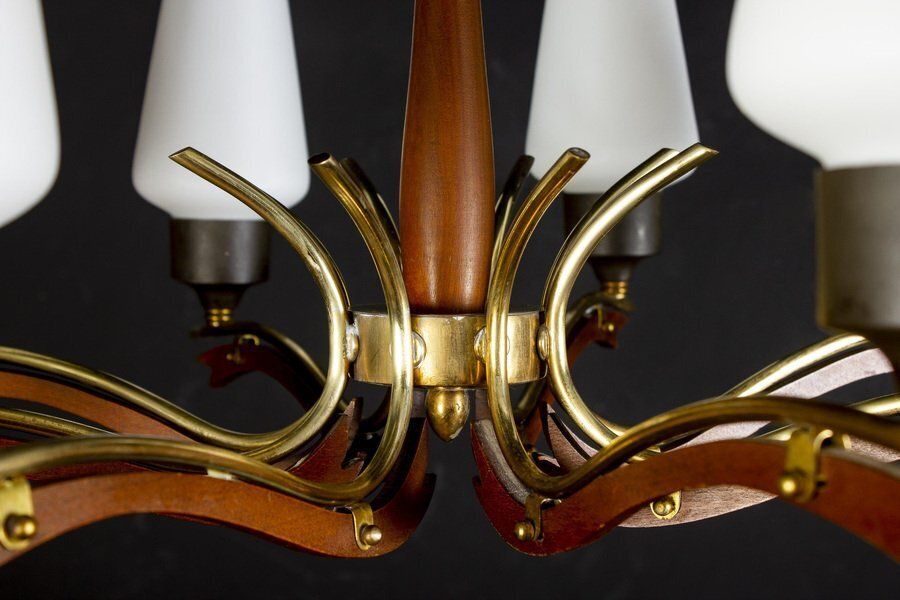 Mid Century Murano Glass Chandelier From Stilnovo, Italy, 1958 photo vintage