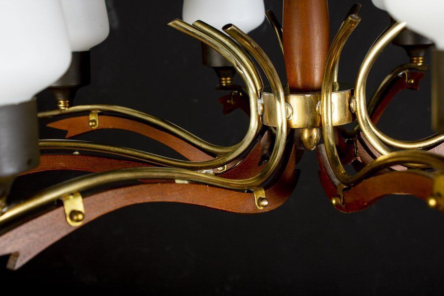 photo furniture Mid Century Murano Glass Chandelier From Stilnovo, Italy, 1958