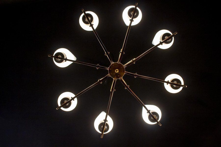 photo vinterior Mid Century Murano Glass Chandelier From Stilnovo, Italy, 1958