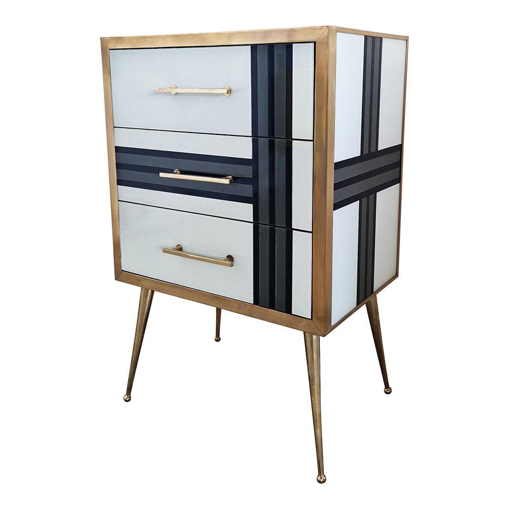 Three Drawer Glass Chest Of Drawers, 1980s photo furniture