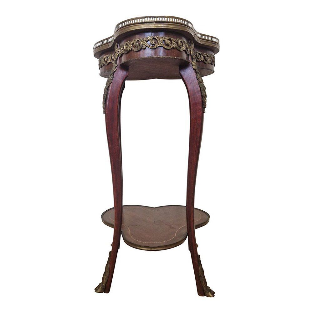Louis XV Guéridon Tripod Inlaid And Decorated In Gilded Bronze, 1980s photo for sale