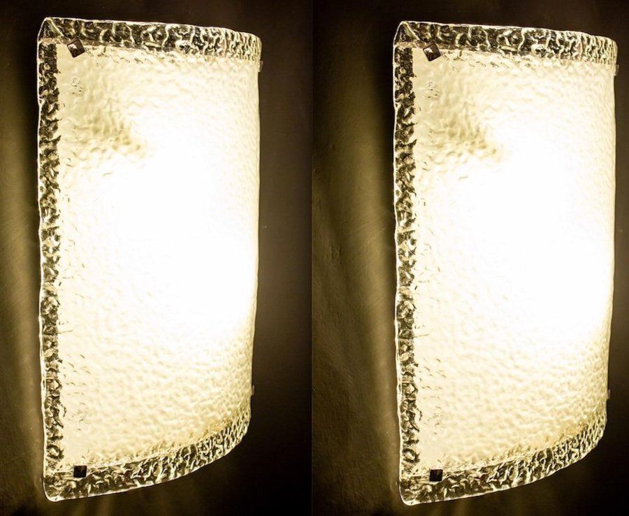 Large Murano Glass Sconces Or Wall Lights From Vistosi, 1970, Set Of 2 photo furniture