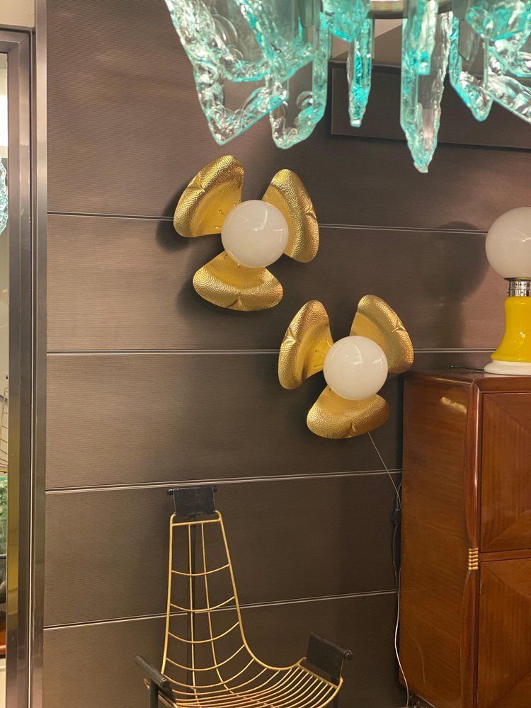 Lighting Mid Century Italian Sconces In The Style Of T. Barbi, 1960s, Set Of 10 photo