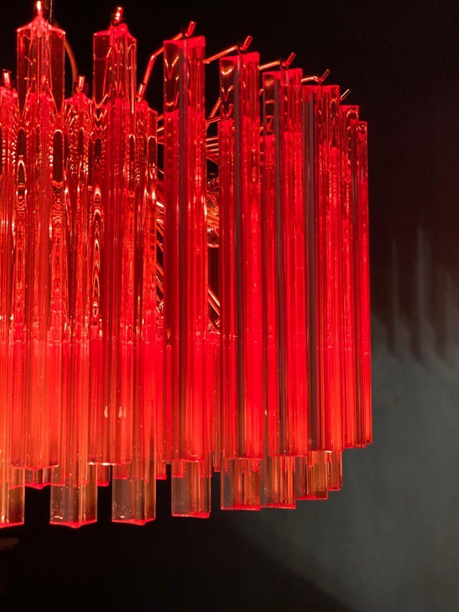 11069.0 Coral Triedi Crystal Prism Chandelier photo