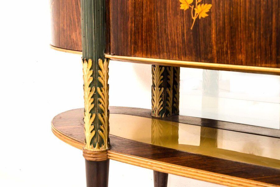 Mid Century Italian Dining Room Set With Table And Bar Cabinet, 1940 photo for sale