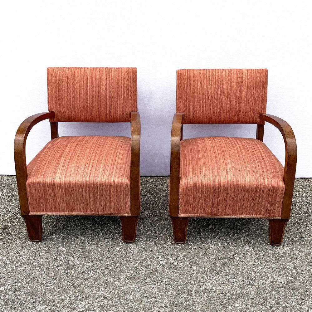 Set Of Art Deco Armchairs, 1940s photo for sale