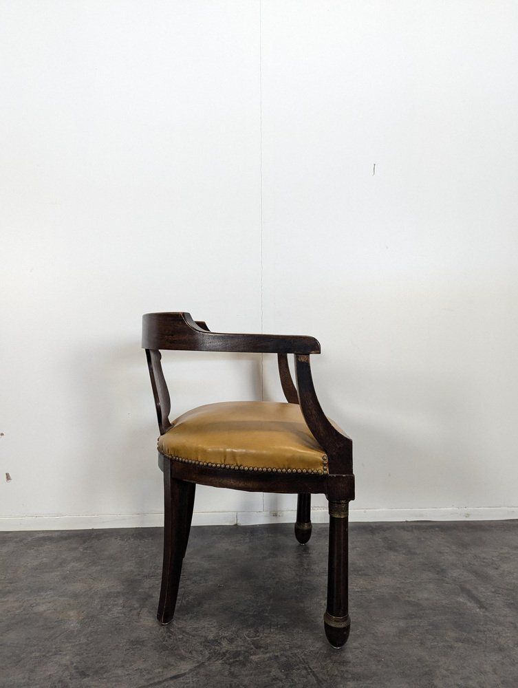 Empire Style Armchair In Mahogany Veneer photo for sale