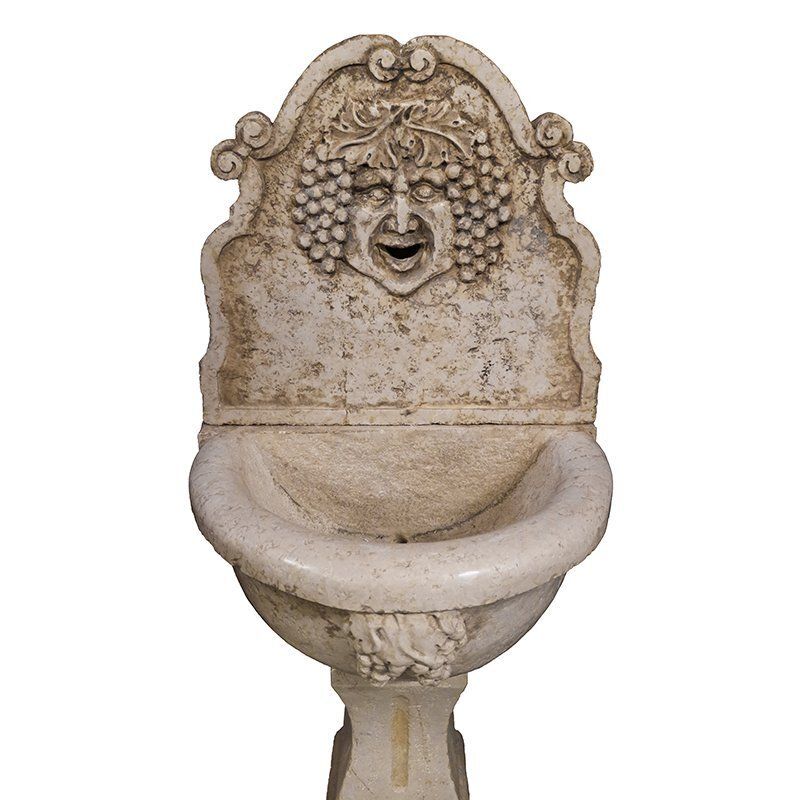 Wall Fountain With The Face Of Bacchus, 1980s photo Garden Decor