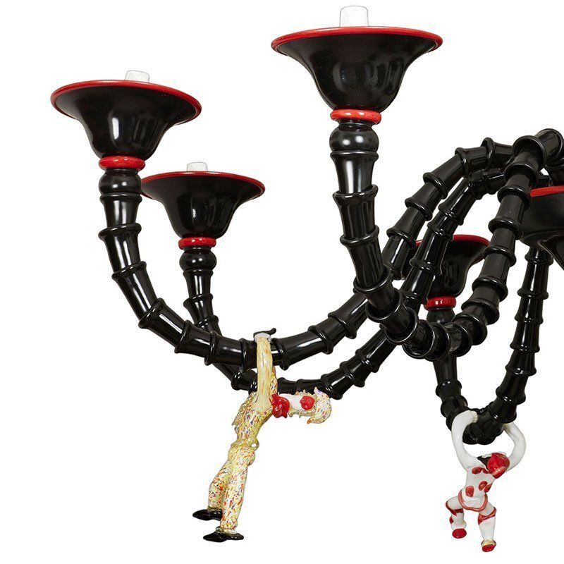 Murano Glass Chandelier With Carnival Characters, 1970s photo for sale