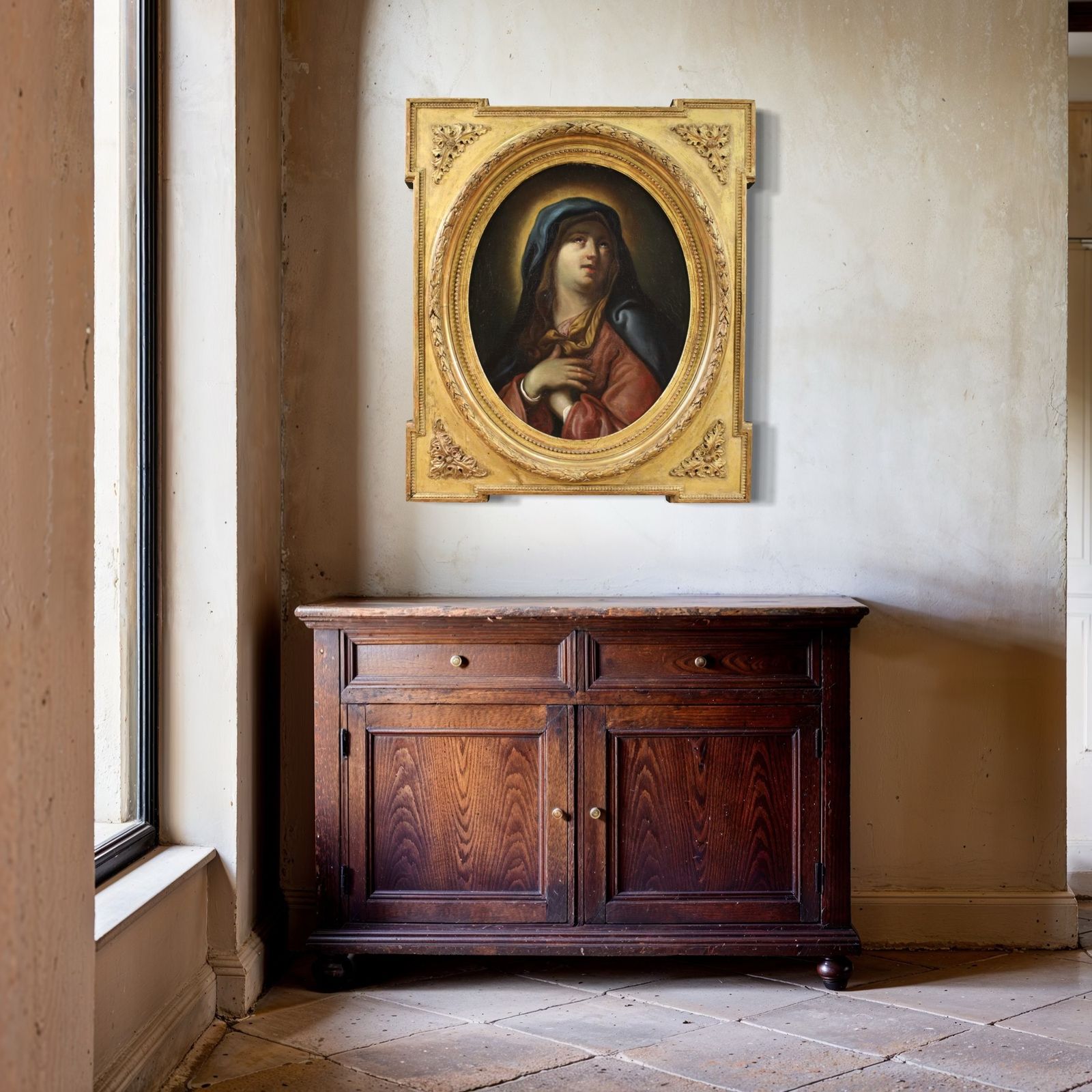 Antique Italian Painting From The 17th Century, Virgin Of Sorrows photo 6700.0
