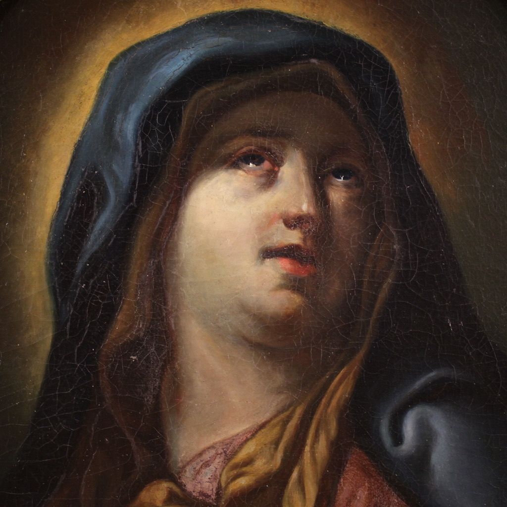 photo furniture Antique Italian Painting From The 17th Century, Virgin Of Sorrows