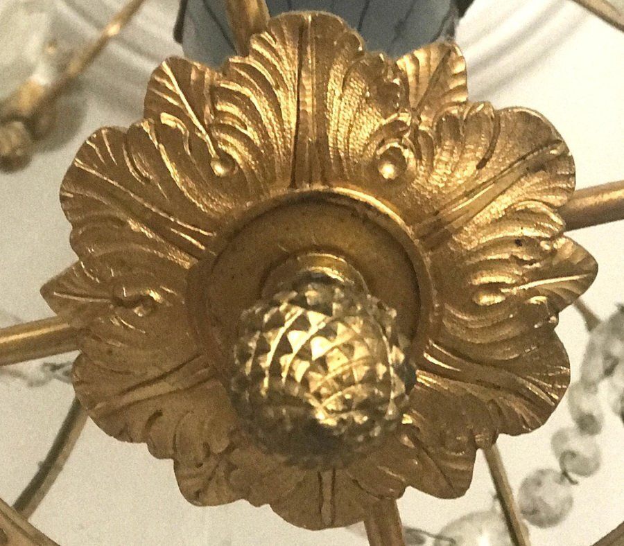 19th Century Neoclassical Baltic Crystal And Gilt Bronze Chandelier photo vinterior