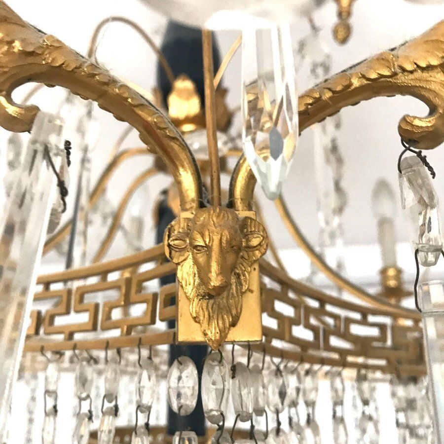 12775.0 19th Century Neoclassical Baltic Crystal And Gilt Bronze Chandelier photo