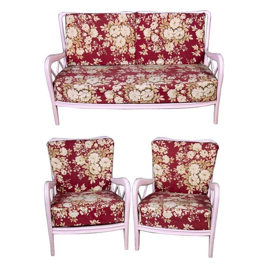 Mid Century Italian Pink Armchairs In The Style Of Paolo Buffa, 1950s photo buy