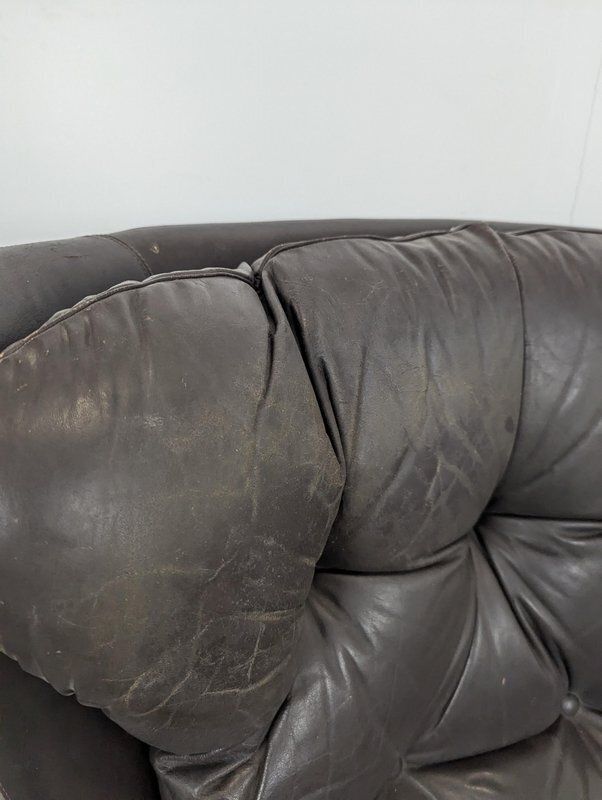 Steiner Armchairs In Dark Brown Leather, Set Of 2 photo vintage