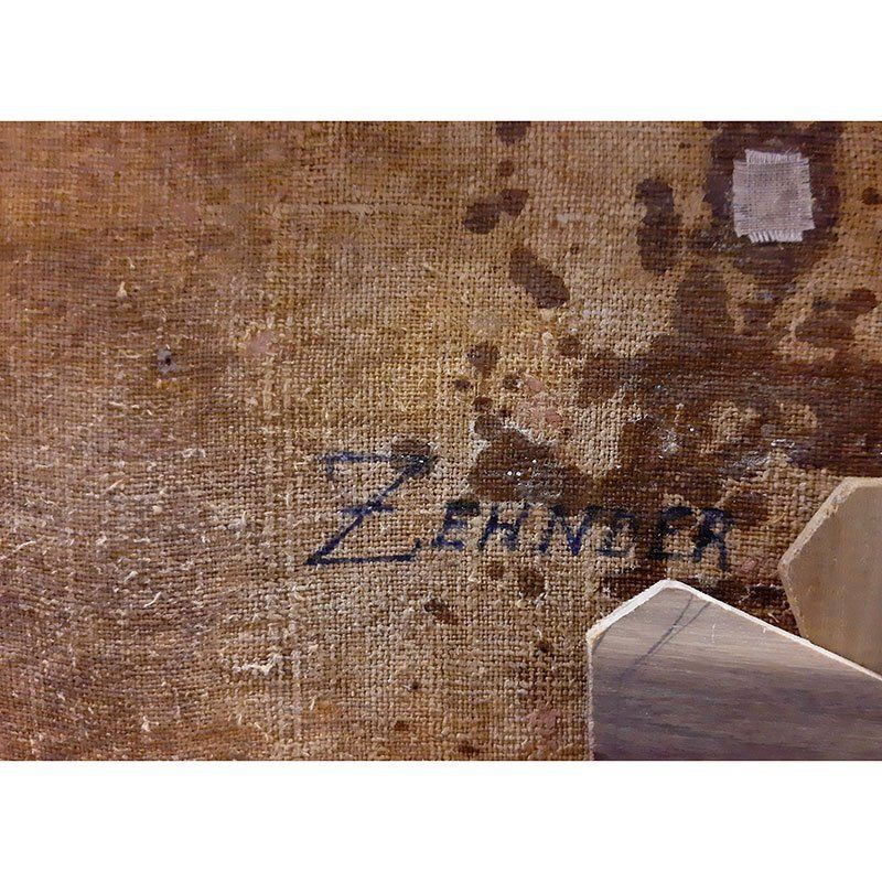 Anna Iduna Zehnder, Lake Landscape With Architecture, 1920s, Oil On Canvas, Framed photo Art