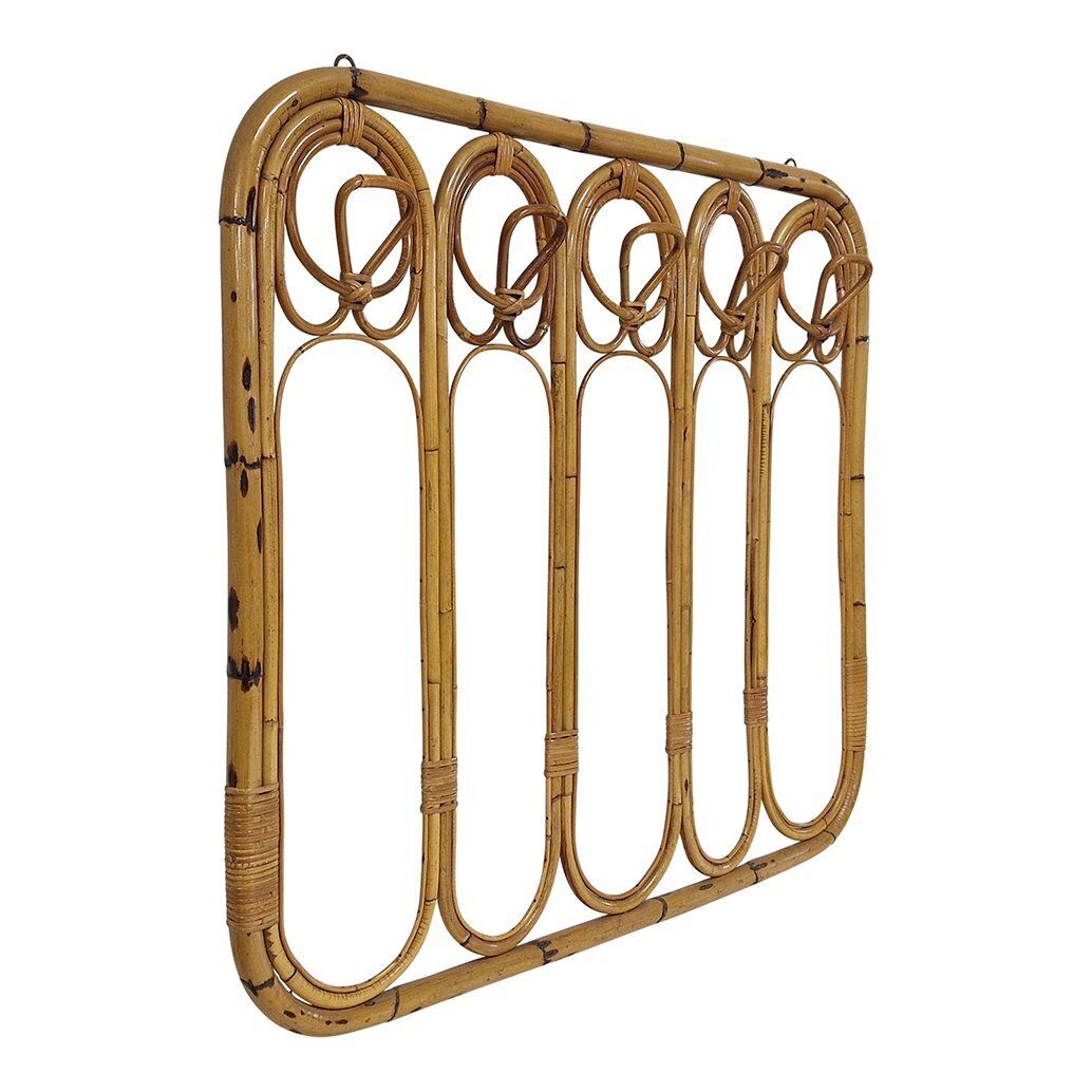Entrance Coat Hanger In Bamboo And Rattan, 1950s photo vinterior