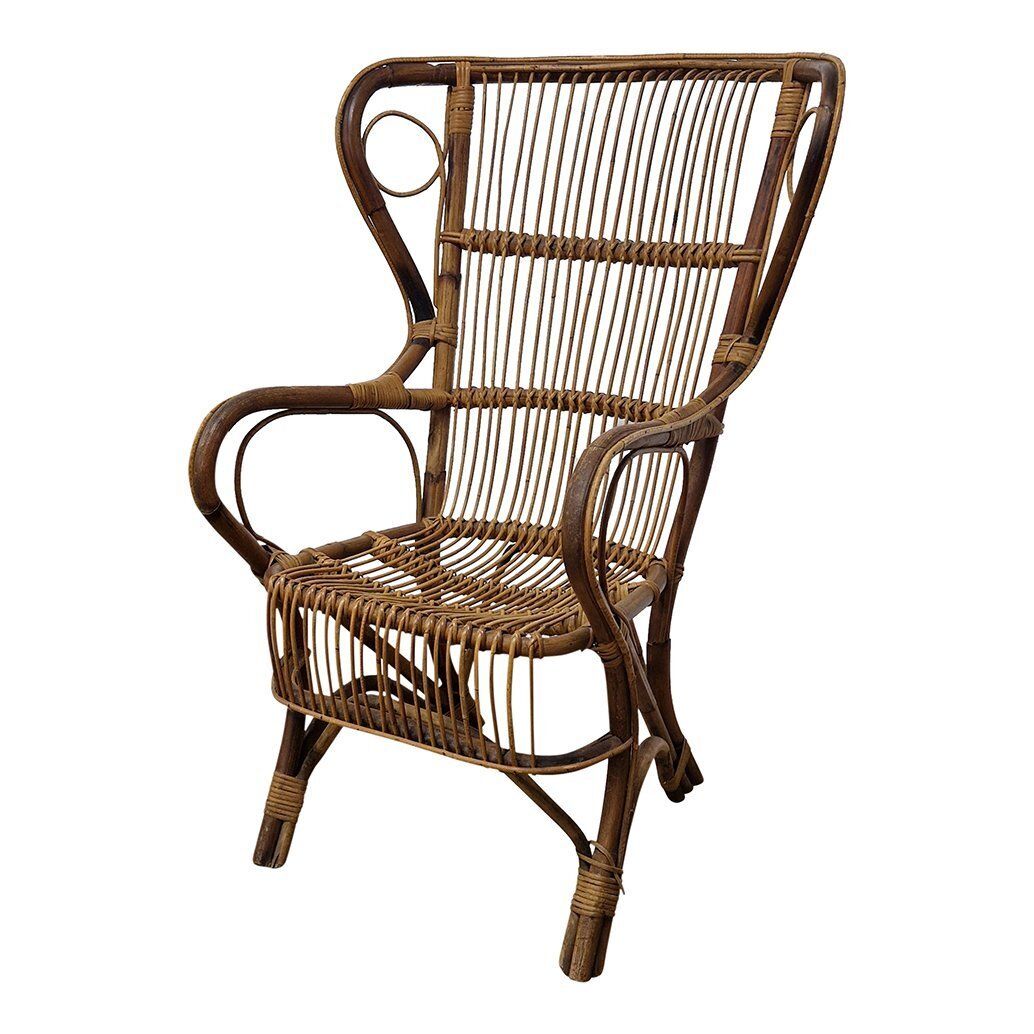 Bamboo And Rattan Armchair, 1950s photo Furniture