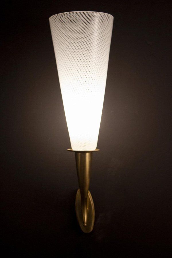 Reticello Sconces Or Wall Lights From Venini, 1940, Set Of 2 photo buy