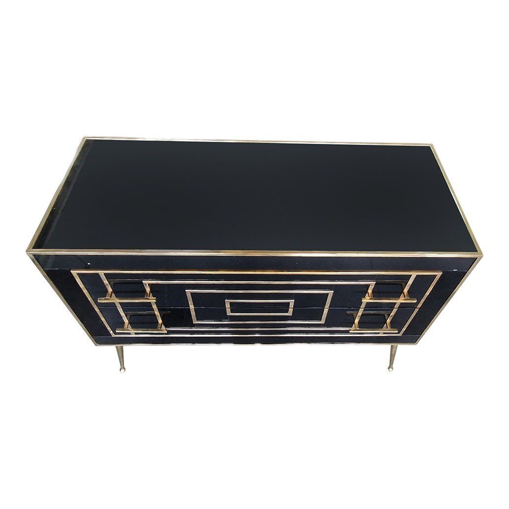 Dresser With Two Drawers In Black Murano Glass, 1980s photo 5585.0